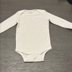 Kate Quinn White Bodysuit with Ribbed Texture
